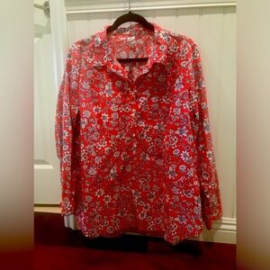 Gap Red Floral Top size XL. NWOT